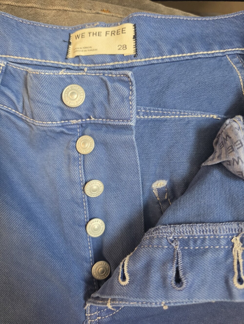NWOT We The Free Good Luck Mid Rise Barrel Jeans in Blue Jay - Picture 12 of 13
